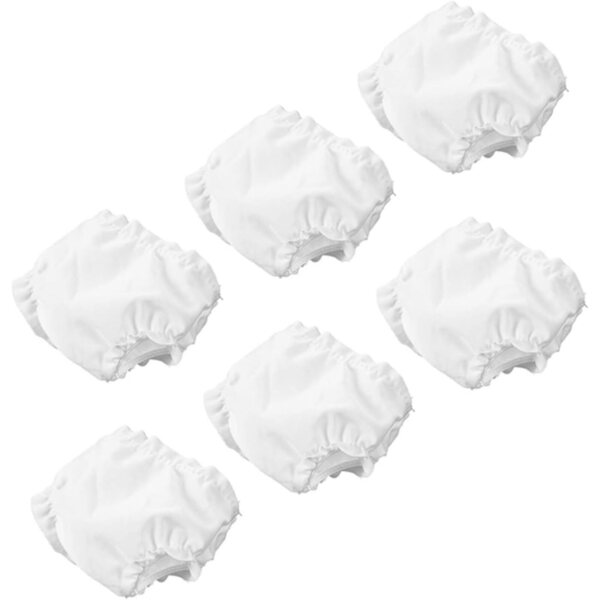 Set mit 6 waschbaren und verstellbaren Puppen-Culottes aus weißem Stoff, 7 x 7 cm
