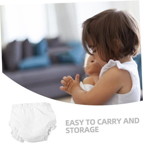 Set mit 5 weißen Culottes für Puppen – Miniatur-Accessoires aus weichem Stoff