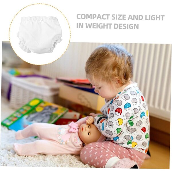 Set mit 5 weißen Culottes für Puppen – Miniatur-Accessoires aus weichem Stoff