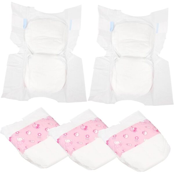 Set 5 Pannolini Riutilizzabili per Bambole 30 cm – Accessori Morbidi e Realistici