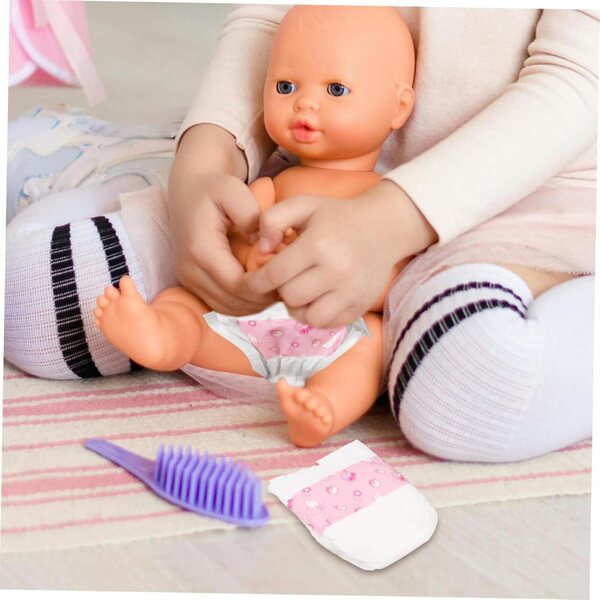 Set 5 Pannolini Riutilizzabili per Bambole 30 cm – Accessori Morbidi e Realistici
