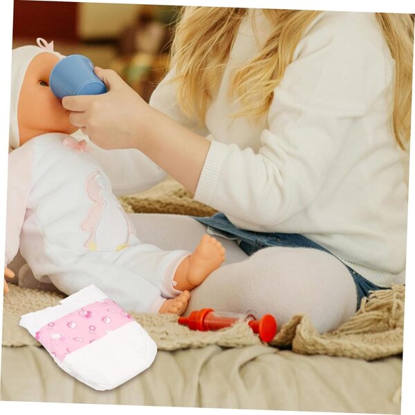 Set 5 Pannolini Riutilizzabili per Bambole 30 cm – Accessori Morbidi e Realistici