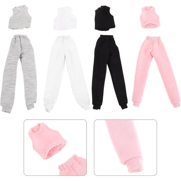 Set 4 Completi Gilet e Pantaloni per Bambole 30 cm - Abbigliamento Estivo Casual