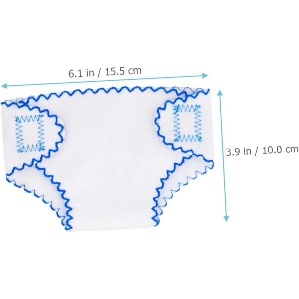 Set da 4 Pannolini in Tessuto Riutilizzabili per Bambole 15,5x10 cm Giochi Bambini
