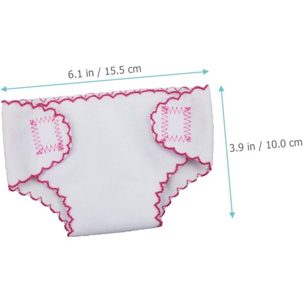 Set da 4 Pannolini in Tessuto Riutilizzabili per Bambole 15,5x10 cm Giochi Bambini