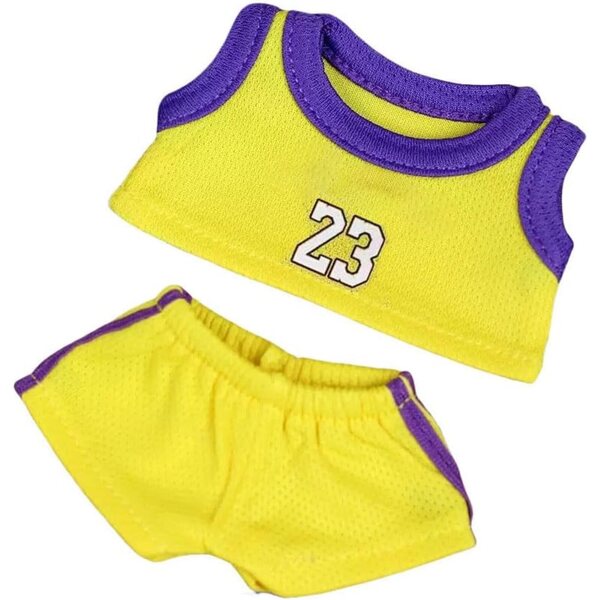 Abbigliamento sportivo per bambole coniglietto 17 cm, completo calcio e basket