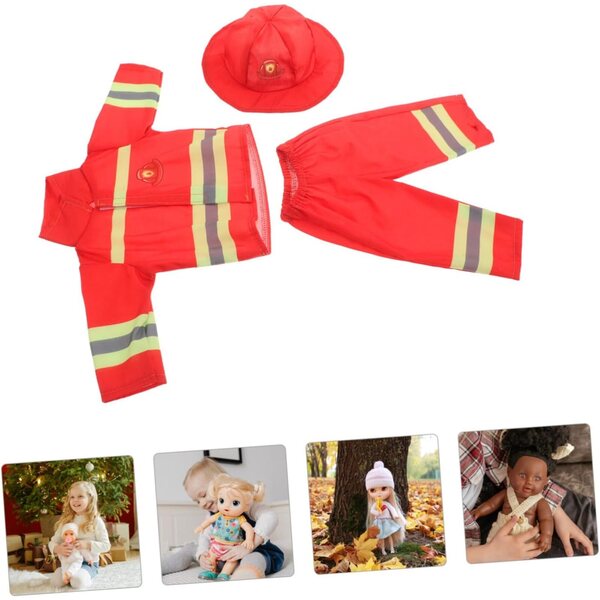Costume completo da pompiere per bambole 43 cm con cappello e accessori HOODANCOS