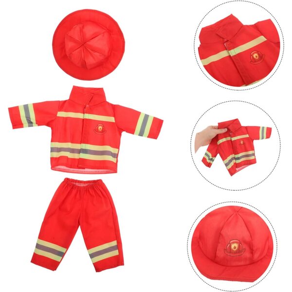 Costume completo da pompiere per bambole 43 cm con cappello e accessori HOODANCOS