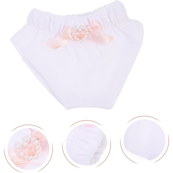 Set 2 Culottes Bianche in Tessuto per Bambole - Accessori Casa Miniatura