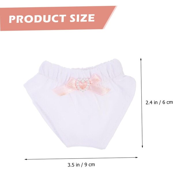 Set 2 Culottes Bianche in Tessuto per Bambole - Accessori Casa Miniatura