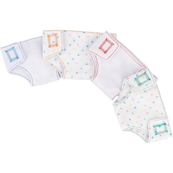 Set 4 Pannolini Regolabili in Tessuto per Bambole 45 cm - Accessori Gioco Ruolo Bambini