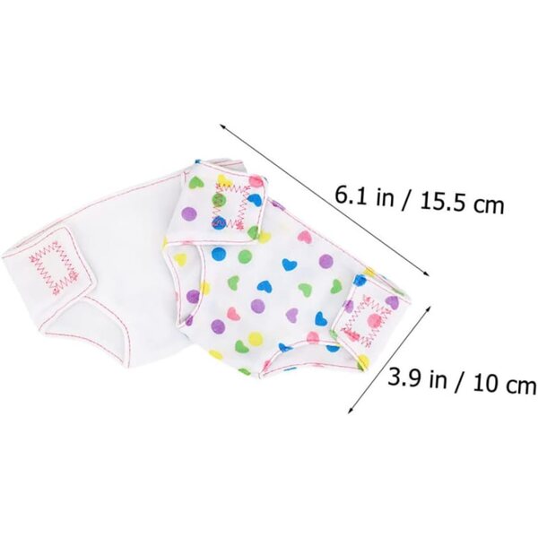 Set 4 Pannolini Regolabili in Tessuto per Bambole 45 cm - Accessori Gioco Ruolo Bambini