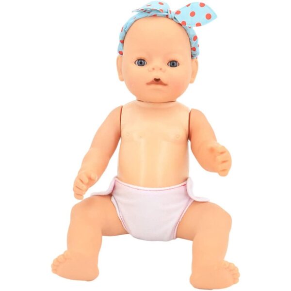 Set 4 Pannolini Regolabili in Tessuto per Bambole 45 cm - Accessori Gioco Ruolo Bambini
