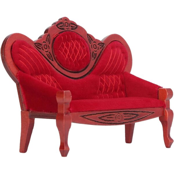 Divano Vintage in Legno per Casa delle Bambole 1:12 Realistico e di Qualità
