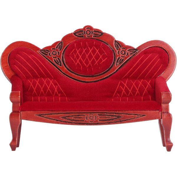 Divano Vintage in Legno per Casa delle Bambole 1:12 Realistico e di Qualità