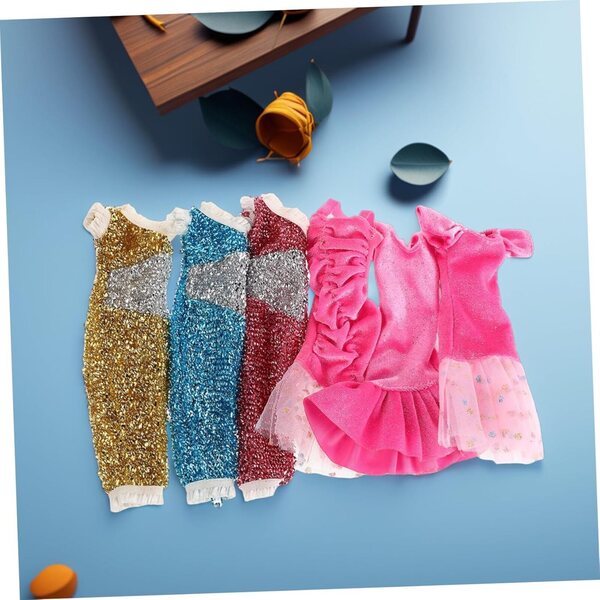 Set 6 Abiti da Sera con Paillettes per Bambole, Stile Elegante Monospalla