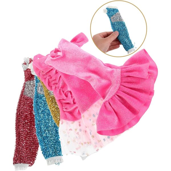 Set 6 Abiti da Sera con Paillettes per Bambole, Stile Elegante Monospalla