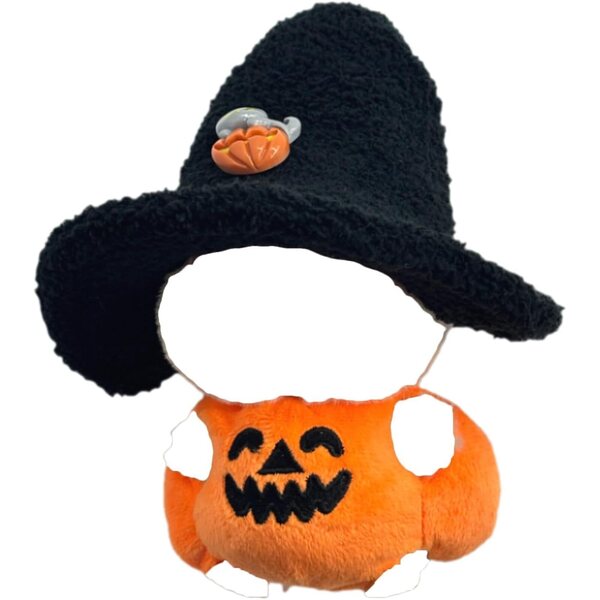 Set 2 pezzi vestiti bambola 17 cm Halloween con zucca e cappello strega