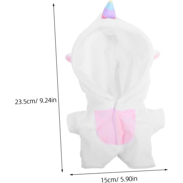 Tuta pigiama unicorno in peluche per bambola 20 cm, vestito morbido e adorabile
