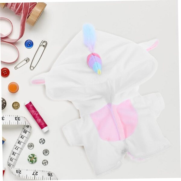 Tuta pigiama unicorno in peluche per bambola 20 cm, vestito morbido e adorabile