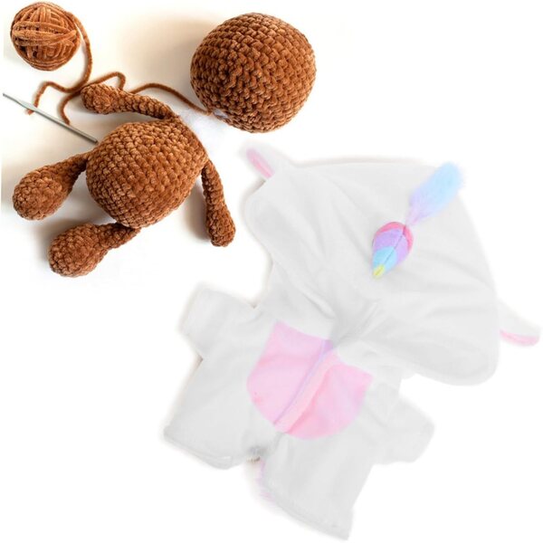 Tuta pigiama unicorno in peluche per bambola 20 cm, vestito morbido e adorabile