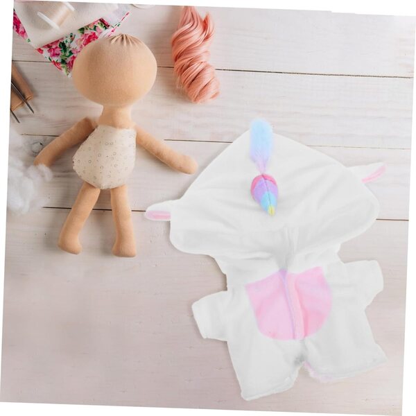 Tuta pigiama unicorno in peluche per bambola 20 cm, vestito morbido e adorabile