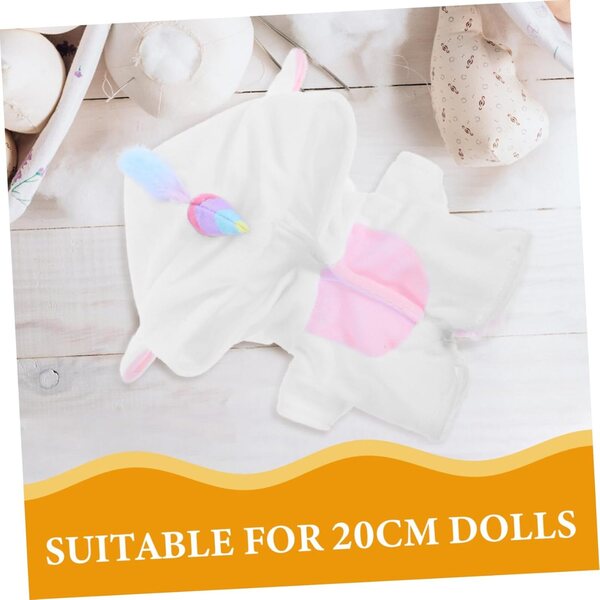 Tuta pigiama unicorno in peluche per bambola 20 cm, vestito morbido e adorabile