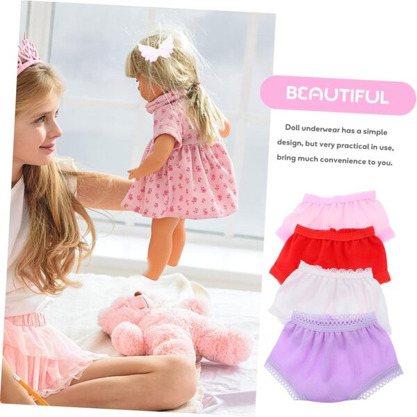 Set 4 Culottes Multicolori per Bambole 18 Pollici - Accessori Gioco di Ruolo WEKAMOS