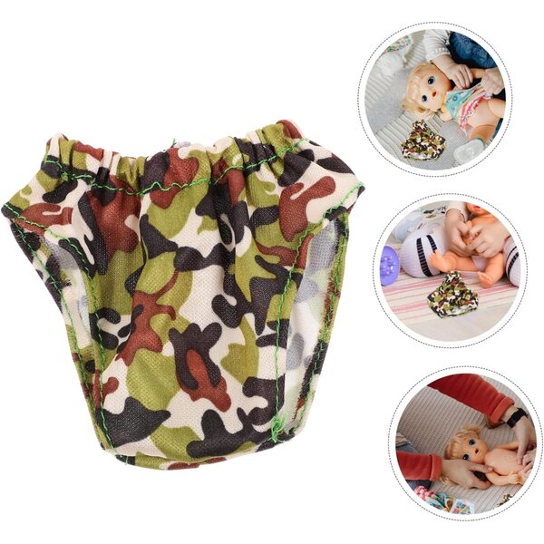 Set 4 Culotte Miniature Per Bambole 18 Pollici Riutilizzabili e Regolabili Verde