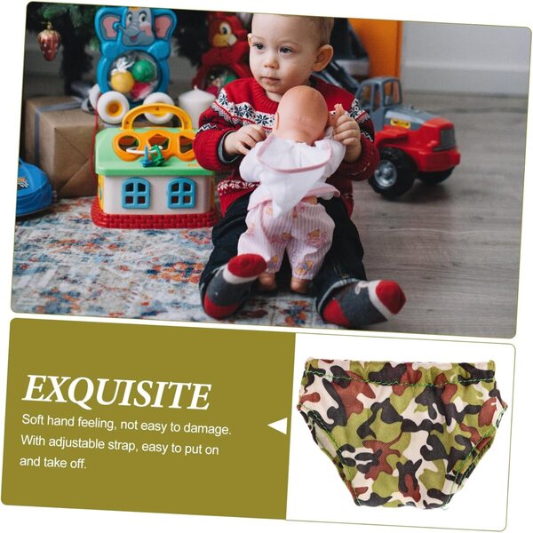 Set 4 Culotte Miniature Per Bambole 18 Pollici Riutilizzabili e Regolabili Verde