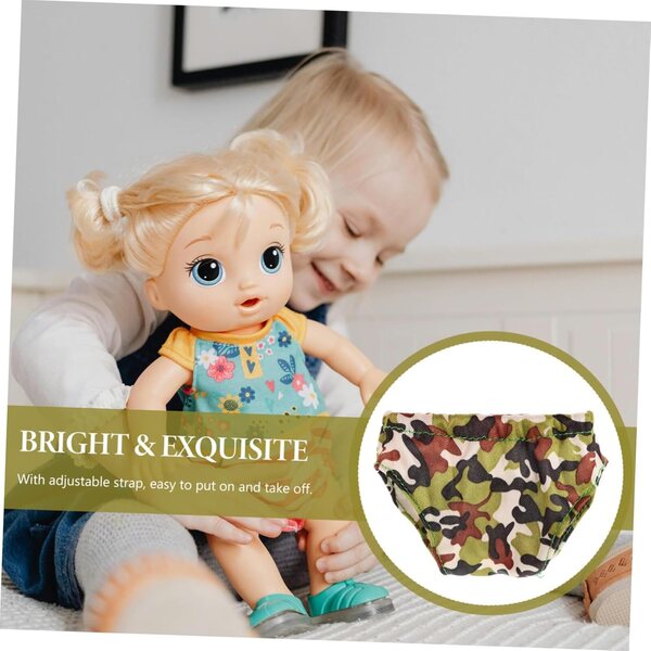 Set 4 Culotte Miniature Per Bambole 18 Pollici Riutilizzabili e Regolabili Verde
