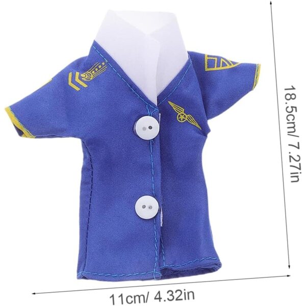 Costume Hostess di Volo per Bambola 30 cm - Completo Blu con Gonna e Dettagli Curati