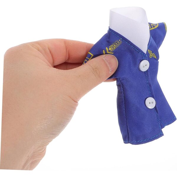 Costume Hostess di Volo per Bambola 30 cm - Completo Blu con Gonna e Dettagli Curati