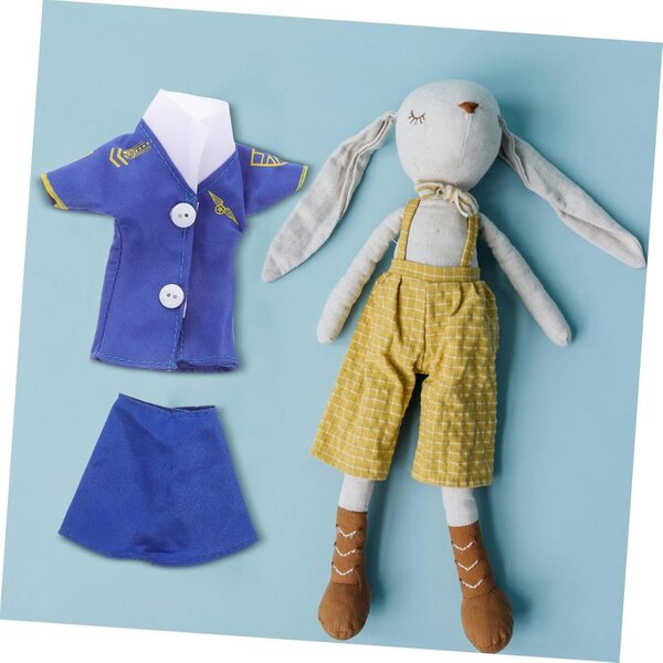 Costume Hostess di Volo per Bambola 30 cm - Completo Blu con Gonna e Dettagli Curati