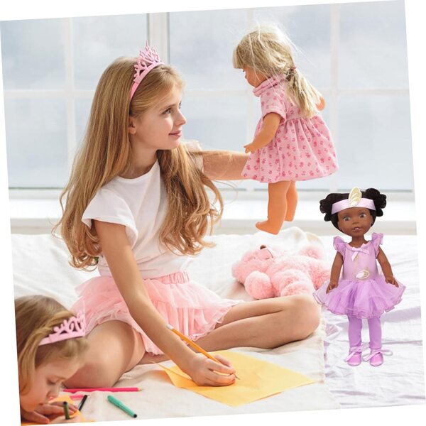 Ballett-Outfit-Set für Puppe mit Schuhen und Stirnband – Lila Ballerina-Kleid