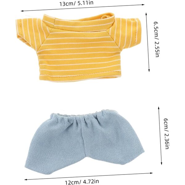 Ourse Puppenkleidungsset: Weiches und farbenfrohes dekoratives Hemd und Hose