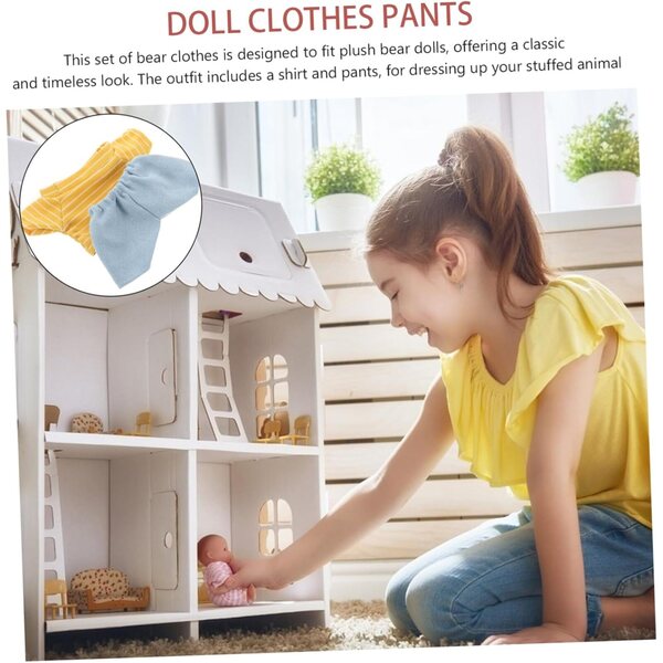 Ourse Puppenkleidungsset: Weiches und farbenfrohes dekoratives Hemd und Hose