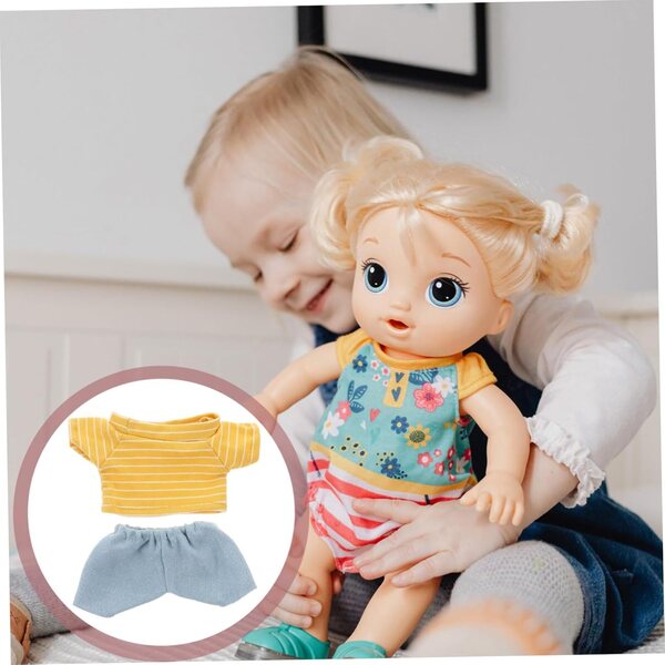 Ourse Puppenkleidungsset: Weiches und farbenfrohes dekoratives Hemd und Hose
