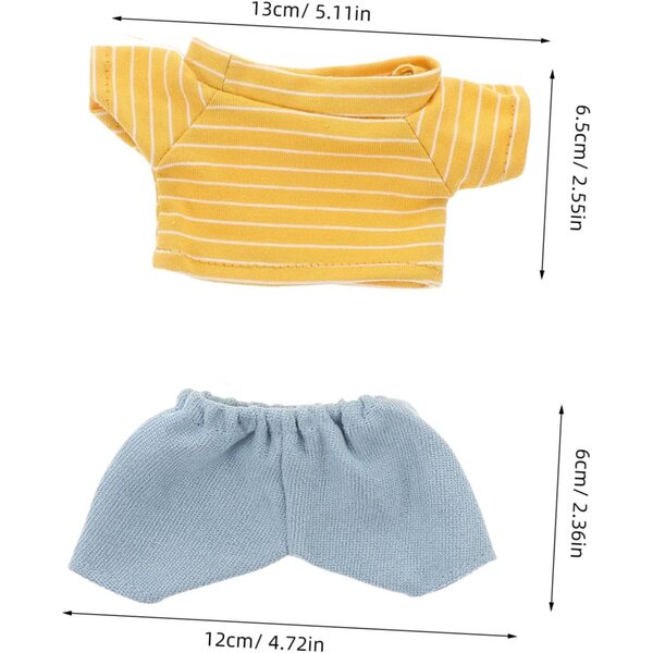 Set vestiti per bambole orsacchiotto con maglietta e pantaloni in tessuto morbido