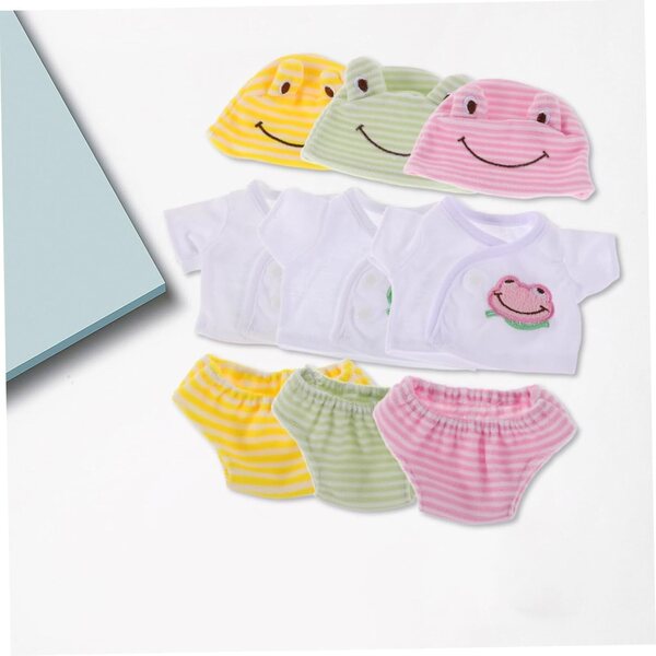 Set 3 Pezzi Abiti per Bambole 30 cm – T-shirt, Pantaloni e Cappelli Colorati