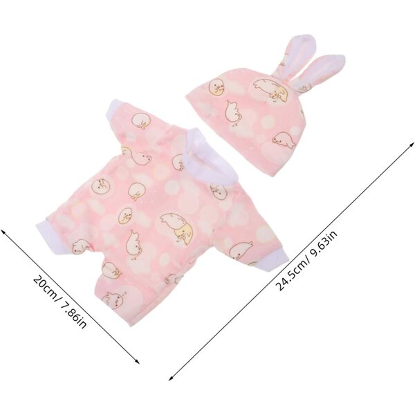 KOMBIUDA Originelle Kleidung und Accessoires für Puppen – austauschbares rosa Kostüm 30 cm