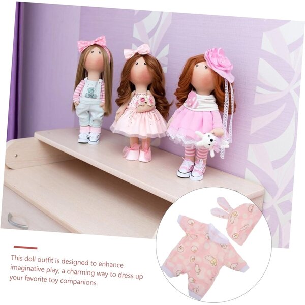 KOMBIUDA Originelle Kleidung und Accessoires für Puppen – austauschbares rosa Kostüm 30 cm