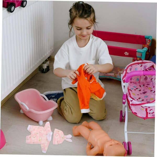 KOMBIUDA Originelle Kleidung und Accessoires für Puppen – austauschbares rosa Kostüm 30 cm