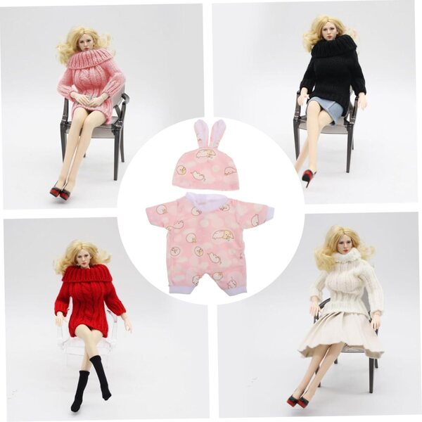 KOMBIUDA Originelle Kleidung und Accessoires für Puppen – austauschbares rosa Kostüm 30 cm