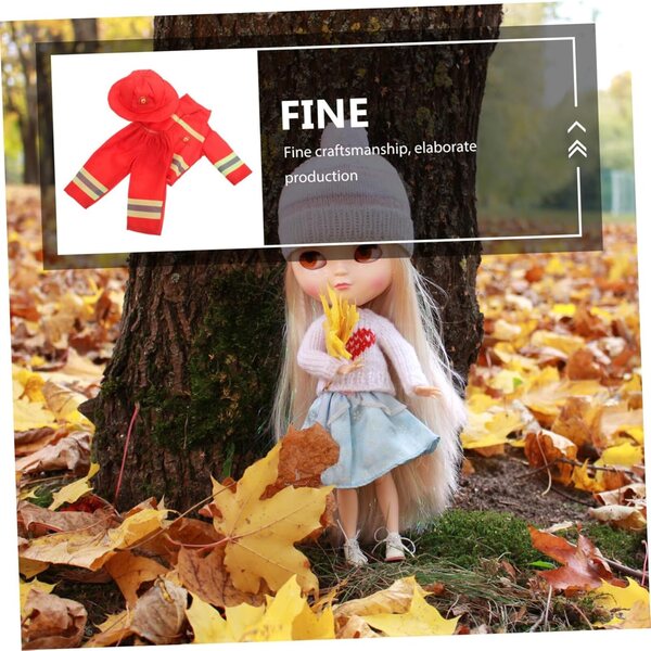 Feuerwehrmann-Kostüm für Kinder mit Helm und Zubehör für Puppen – Rollenspiel