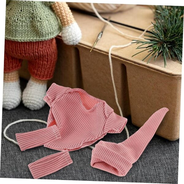 Set Abbigliamento Rosa per Bambola 18 cm con Scarpe e Cappello in Poliestere