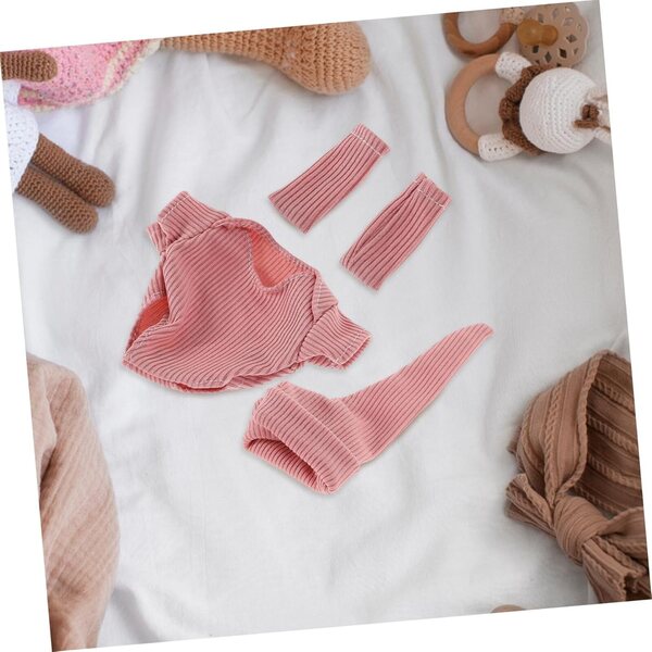 Set Abbigliamento Rosa per Bambola 18 cm con Scarpe e Cappello in Poliestere