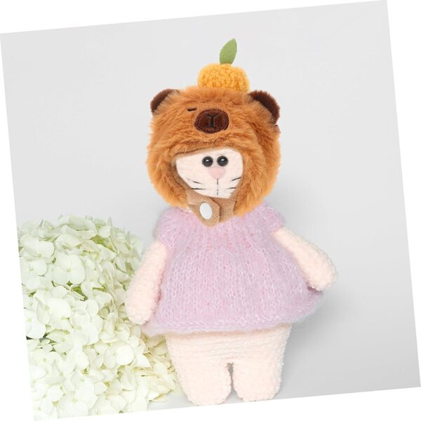 Simpatico cappello di peluche per bambola da 17 cm - costume da porcellino d'India