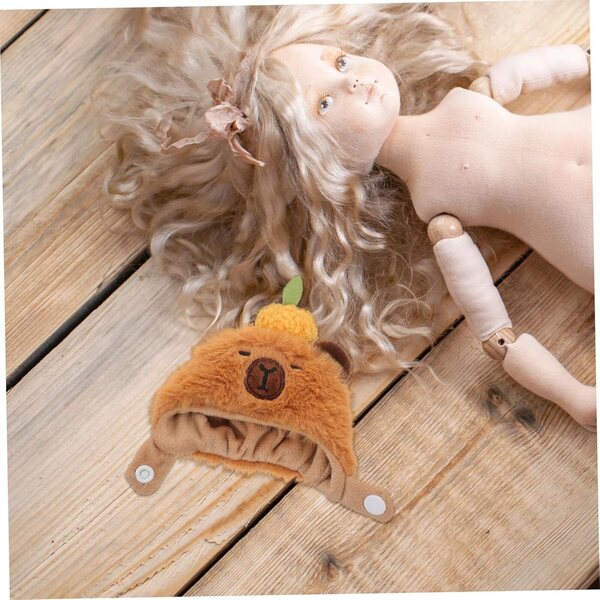 Simpatico cappello di peluche per bambola da 17 cm - costume da porcellino d'India
