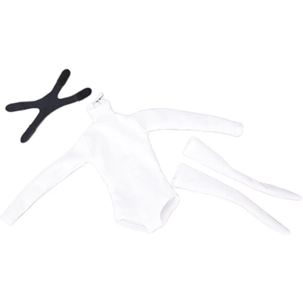 Weißer Spielanzug im Maßstab 1:6 mit Socken für weibliche 12-Zoll-Puppen von Jiuvaso